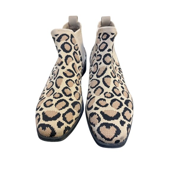Vivaia Leopard Print Knit Ankle Boots 7.5 - Picture 3 of 6